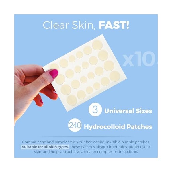 Couvertures absorbantes dacné - bandages hydrocolloïdes de soin dacné 240 comptes 