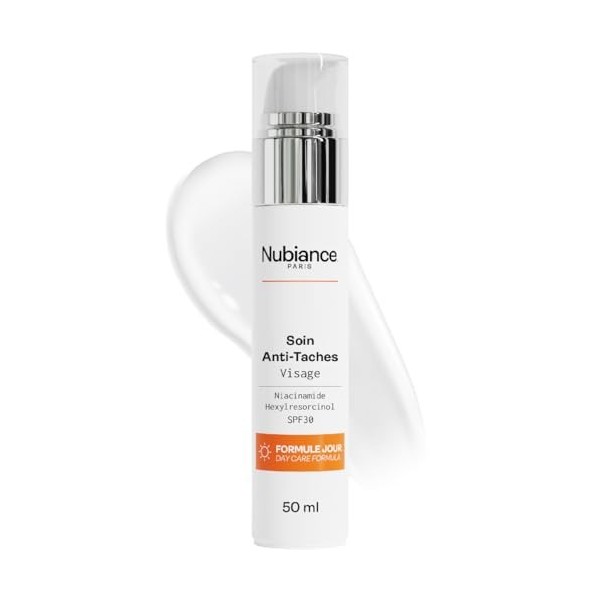 NUBIANCE - Crème Visage Éclaircissante Anti-Taches HRB-3 - SPF 30 - Protection Solaire & Correcteur dHyperpigmentation - Pea