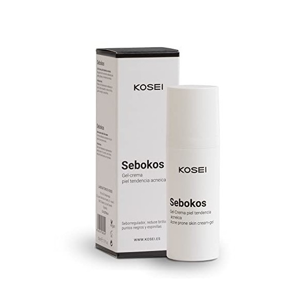 Kosei - Sebokos Gel/Crème pour des Peaux avec Acné - 50 ml - Traitement Acné - Idéal pour des Peaux Grasses - Reduise les Bri