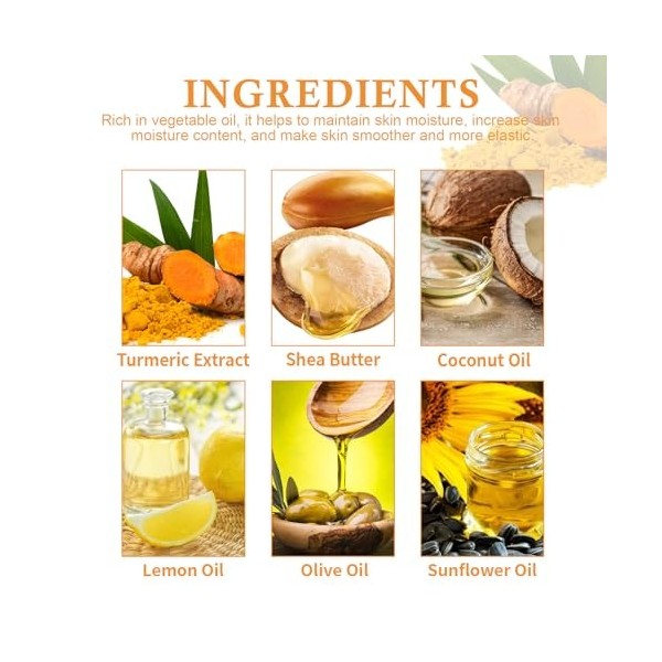 Savon au Curcuma Savon Exfoliant Au Curcuma, Savon Naturel éclaircissant Turmeric Soap Savon au Curcuma Contre les Taches pou