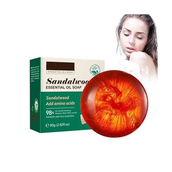 Tkekruh Soap 80g, Barre de Douche, Savon de Bain, Savon Naturel 2-en-1, Savon Nettoyant pour le Visage et le Corps et le Chev