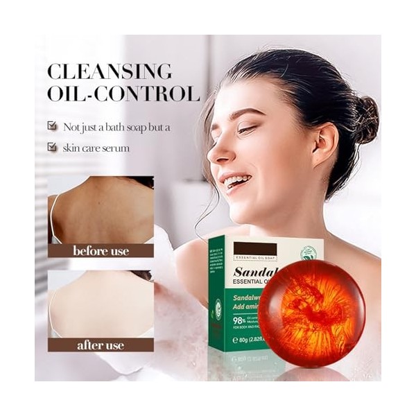 Tkekruh Soap 80g, Barre de Douche, Savon de Bain, Savon Naturel 2-en-1, Savon Nettoyant pour le Visage et le Corps et le Chev