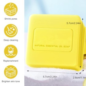 2 pièces de savon naturel au citron,100 g de savon au citron pour le bain + savon de bain au charbon de bambou,peut être util