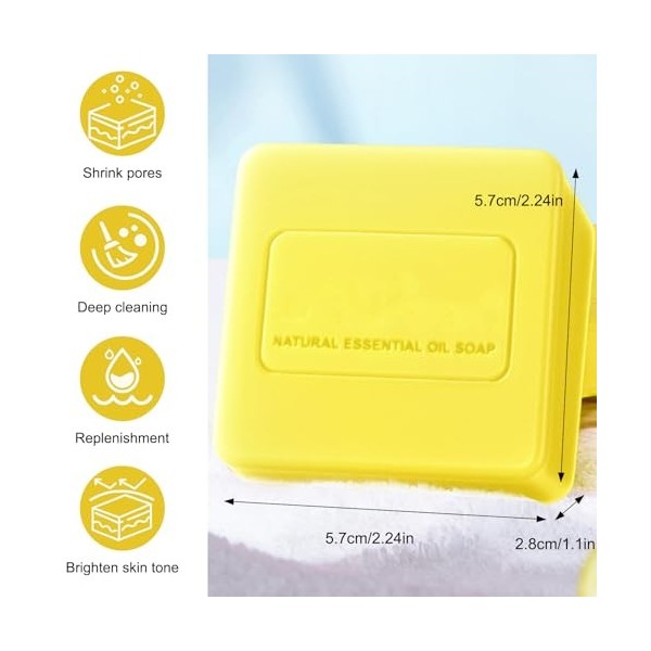 2 pièces de savon naturel au citron,100 g de savon au citron pour le bain + savon de bain au charbon de bambou,peut être util