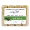 Lot de 4 Savon - SAVON DE MARSEILLE - Senteur OLIVE- ORIGINE FRANCE - 98% Naturelle - 628