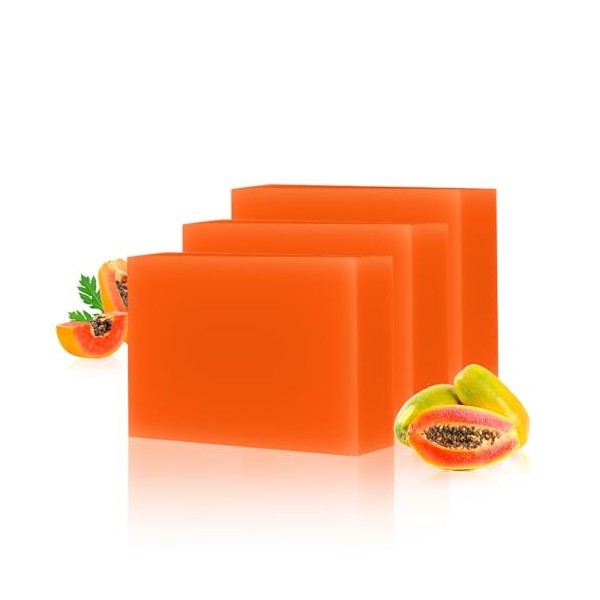 Kojic Acid Soap, 3 Pièces Savon à L’acide Kojique, lhyperpigmentation Savon Hydratant, Savon éclaircissant pour la Peau, Pea