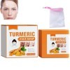 Savon Curcuma,Savon Curcuma Visage,Savon pour Visage au Curcuma,Barre de Savon Exfoliante au Curcuma,Anti Taches Savon Curcum