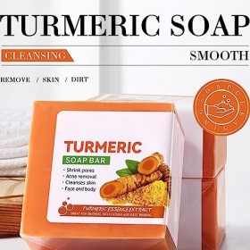 Savon Curcuma,Barre Savon au Curcuma,Savon Curcuma Visage et Corps,Turmeric Soap,Anti Taches Savon Curcum,Savon Naturel au Cu