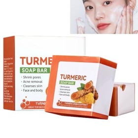 KOAHDE Savon pour le Visage au Curcuma,Barre de Savon Anti-taches au Curcuma,Savon Au Curcuma Nettoyage en Profondeur,Savon E