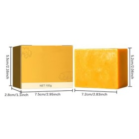 Dyceittdia 2pcs Savon au Curcuma, Savon Nettoyant au Curcuma, Savon au Curcuma Contre les imperfections, Nettoyer le Visage, 