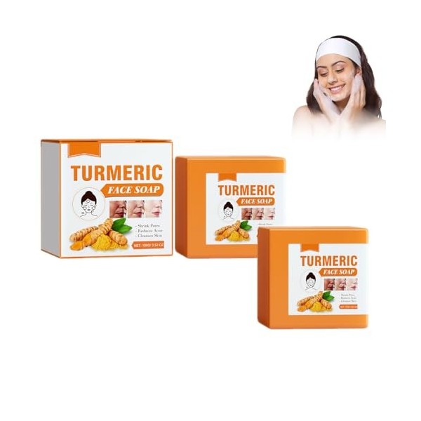 Mikabila F, 05 Mikabila F, 04 100G*2PCS Barre de Savon au Curcuma pour le Corps et le Visage,Savon au Curcuma.Savon au Cur