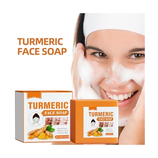 Mikabila F, 05 Mikabila F, 04 100G*2PCS Barre de Savon au Curcuma pour le Corps et le Visage,Savon au Curcuma.Savon au Cur