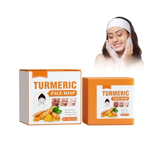 Mikabila F, 04 100G*1PCS Barre de Savon au Curcuma pour le Corps et le Visage,Savon au Curcuma.Savon au Curcuma Eclaircissan