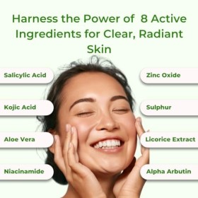 Savon gommant à lacide salicylique avec 8 ingrédients actifs pour nettoyant contre lacné, taches brunes, éclaircissement de