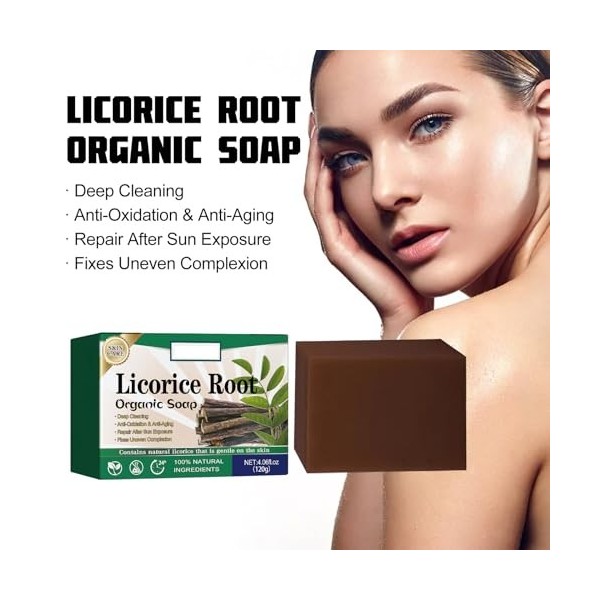 Barre de Savon à la Réglisse,Exfoliant pour le Visage à la de Réglisse,Savon pour le Visage à la Réglisse,Gommage doux pour P