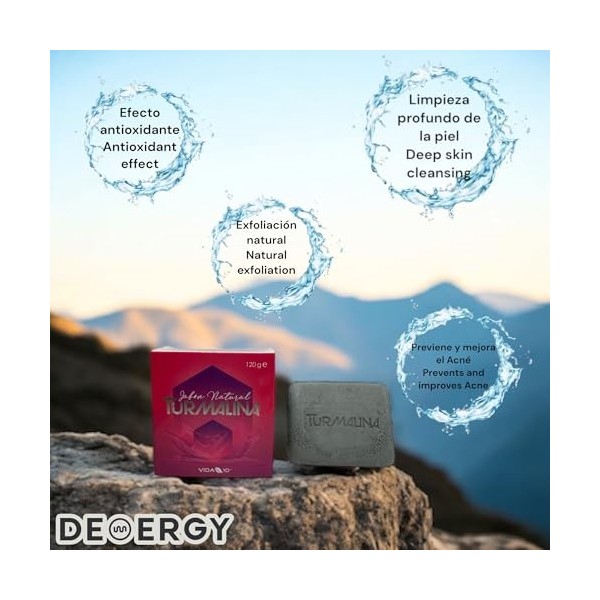 Savon naturel à la tourmaline, végétalien tous types de peau dorigine artisanale, hydrate, peau sèche et squameuse, psoriasi