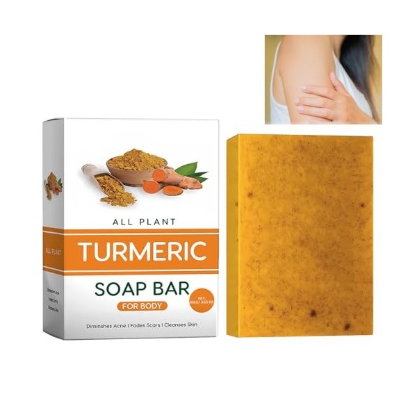 Savon À Lacide Kojique au Citron et au Curcuma,Lemon Turmeric & Kojic Acid Soap,Savon éclaircissant au Citron et Acide Kojiq