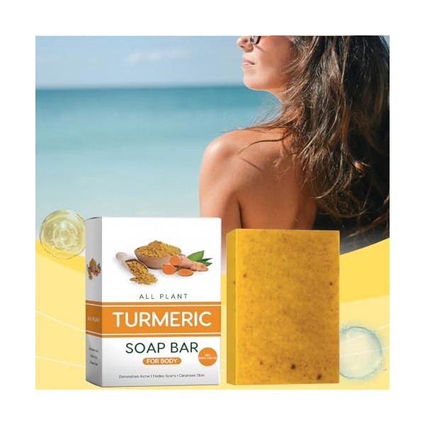 Savon À Lacide Kojique au Citron et au Curcuma,Lemon Turmeric & Kojic Acid Soap,Savon éclaircissant au Citron et Acide Kojiq