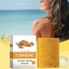 Savon À Lacide Kojique au Citron et au Curcuma,Lemon Turmeric & Kojic Acid Soap,Savon éclaircissant au Citron et Acide Kojiq