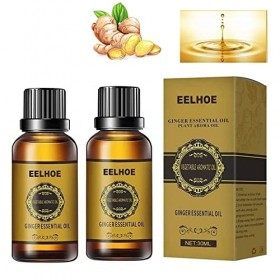 Huile de Gingembre Drainage du Ventre,Belly Drainage Ginger Oil, Huile Essentielle de Gingembre,Huiles De Massage,Soulager Le