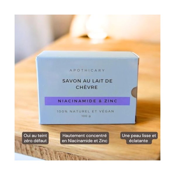 APOTHICARY - Savon Masque au lait de chèvre - Niacinamide & Zinc - Zéro Imperfections