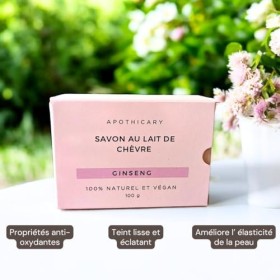 APOTHICARY - Savon Masque Lait de Chèvre - Ginseng - Anti âge et Eclat de la peau
