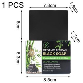 100g African Black Soap,Savon Charbon Actif Peau Rapide et Efficace,Savon Anti Tache Savon Noir Visage,Traitement Bouton Acne