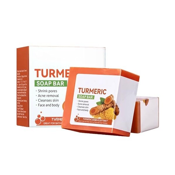 Savon Pour Visage Au Curcuma,Anti Taches Savon Curcuma,Barre Savon au Curcuma,Savon Naturel Au Curcuma,Barre De Savon Exfolia