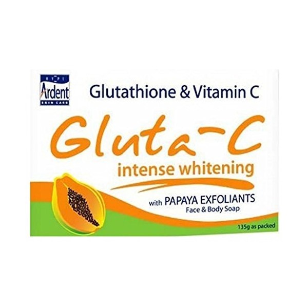 Paquet de 3 barres de savon blanchissant GLUTA-C PAPAYA, barre de 135 grammes, glutathion et vitamine C