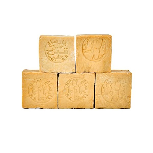 Carenesse Paquet Original de Savons d’Alep 5 pièces, 85% d’huile d’olive 15% d’huile de laurier savon artisanal savon d’huile