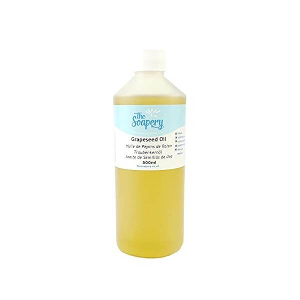 Huile de pépins de raisin 500ml - Produit cosmétique - huile de support pour massage et aromathérapie