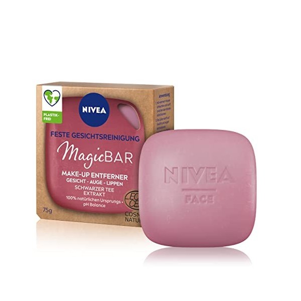 NIVEA MagicBar Nettoyant pour le visage solide anti-impuretés 75 g - Nettoie et matifie la peau - Cosmétique naturel certif