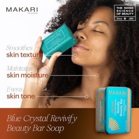 Makari Pain de savon bleu cristal revivifiant – Pain de savon éclaircissant et nettoyant au Glutathione naturel – Exfolie la 