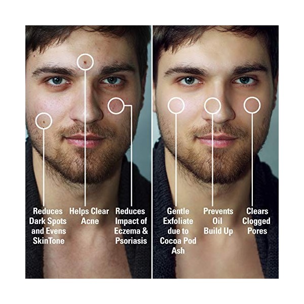 Gnarly Joe Nettoyant visage pour homme Hydrate et adoucit la peau Ingrédients naturels Noir africain au beurre de karité et à