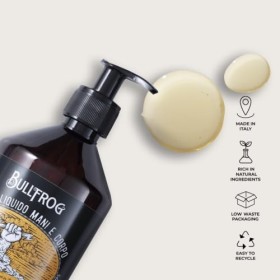 Bullfrog Savon liquide pour les mains et le corps - 500 ml - Effet lisse - Apporte douceur et hydratation à la peau.