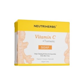 Neutriherbs Turmeric Soap for Face & Body 5.29 oz / 1 Bar ,Brightening Vitamin C Soap Bar for Acne, Uneven Skin Tone, Cleansi