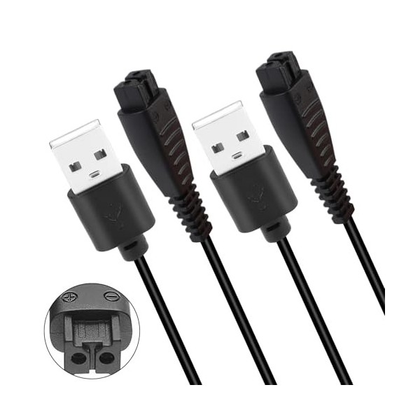 Lot de 2 câbles de charge USB 4,8 V compatibles avec rasoir Panasonic CT30-S706 LL20 LL40 LM31 LT2A-K706 LT6A LT73 LV5A-K LV7