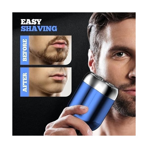 Mini rasoir électrique portable pour homme, mini rasoir électrique à double tête, rechargeable, étanche, compact