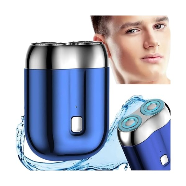 Mini rasoir de poche USB, rasoir à double tête, rasoir électrique compact rechargeable, étanche, rasoir électrique pour homme