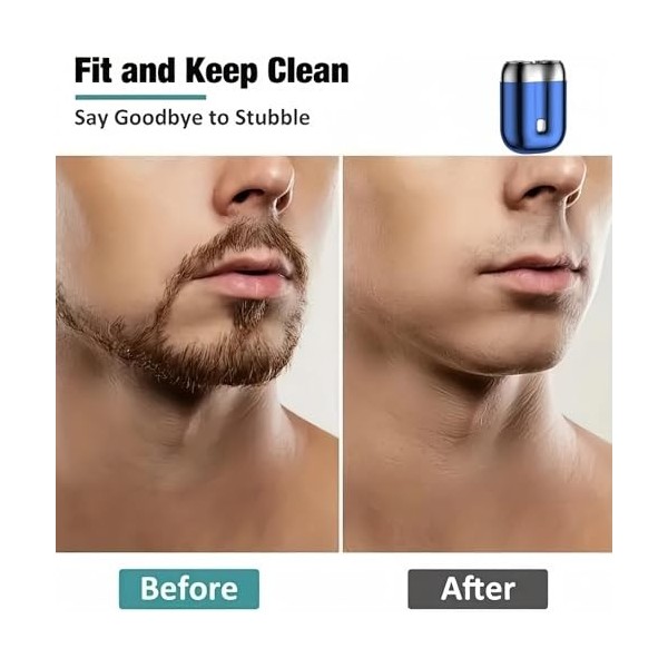 Mini rasoir de poche USB, rasoir à double tête, rasoir électrique compact rechargeable, étanche, rasoir électrique pour homme