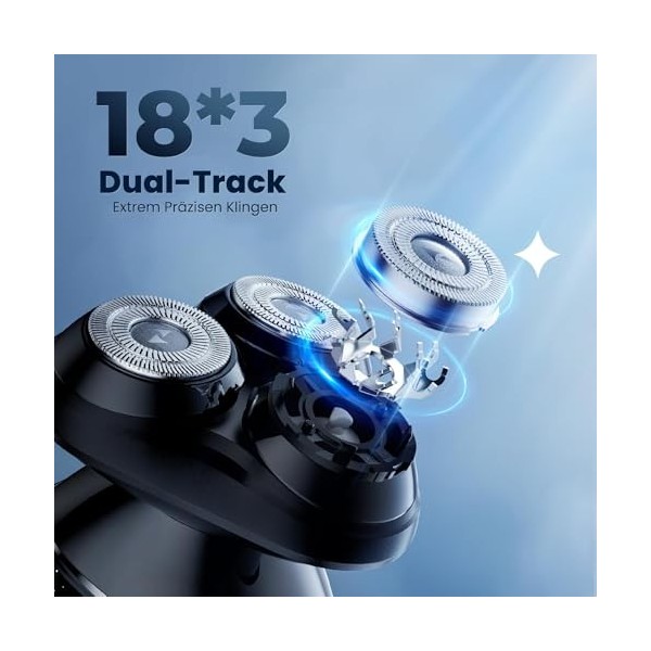 Rasoir électrique pour homme, rasoir électrique pour homme, tondeuse à barbe 3D, rasoir humide et sec, têtes de rasage magnét