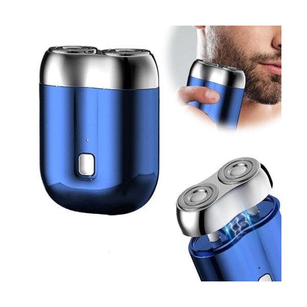 Rasoir électrique pour homme, mini rasoirs électriques pour homme, rechargeable, étanche, compact, rasoir à double tête, raso