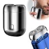 Rasoir électrique pour homme, mini rasoirs électriques pour homme, rechargeable, étanche, compact, rasoir à double tête, raso...