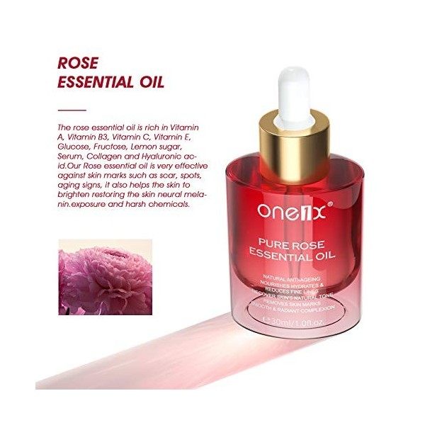 Huile essentielle de rose, huile de rose naturelle pour les soins du visage et de la peau, anti-rides, parfaite pour laromat