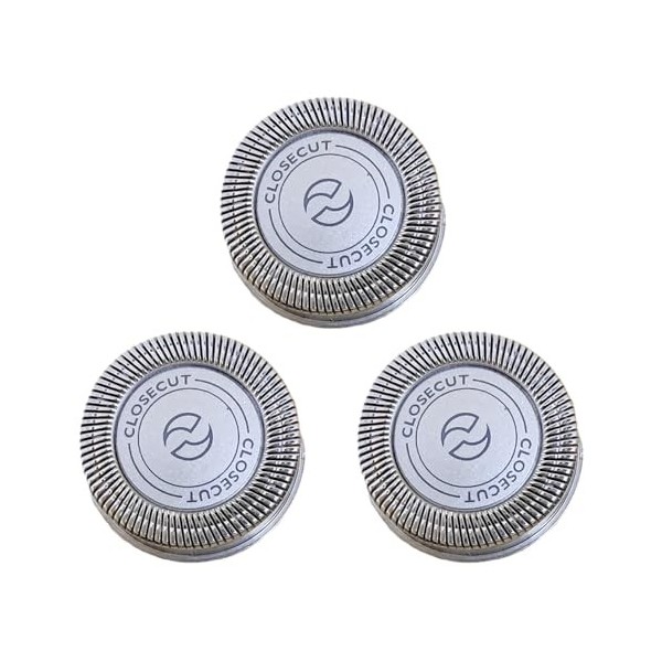 HQ4 Lot de 3 têtes de rasoir électriques de rechange pour Philips PQ182 206 226190YQ6008 6308 Lames de rasage en acier inoxyd