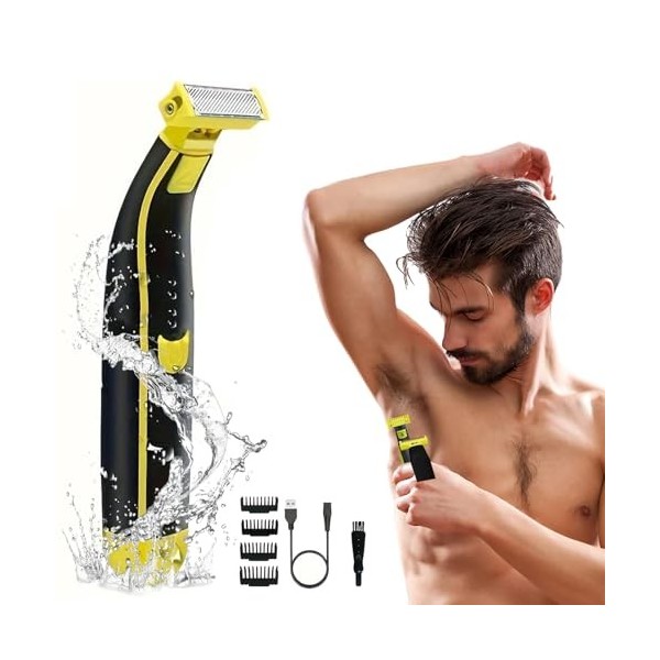 Rasoir complet lavé humide et sec, rasoir électrique pour homme, rasoir facial rotatif étanche pour homme, rasoir de corps er
