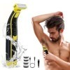 Rasoir complet lavé humide et sec, rasoir électrique pour homme, rasoir facial rotatif étanche pour homme, rasoir de corps er