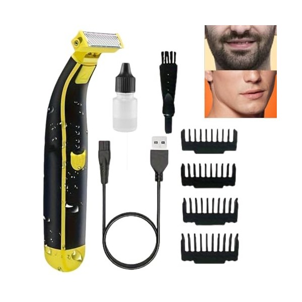 Rasoir complet lavé humide et sec, rasoirs corporels pour homme, kit de toilettage rechargeable par USB pour homme, rasoir él