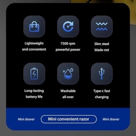 Mini rasoir électrique portable 2025 pour homme, rechargeable, étanche, compact, mini rasoir à double tête, rasoir de poche à
