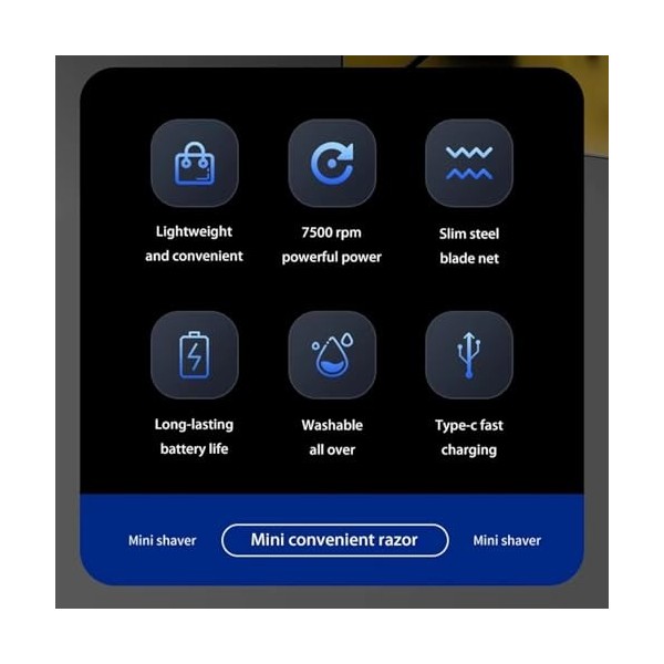 Mini rasoir électrique portable 2025 pour homme, rechargeable, étanche, compact, mini rasoir à double tête, rasoir de poche à